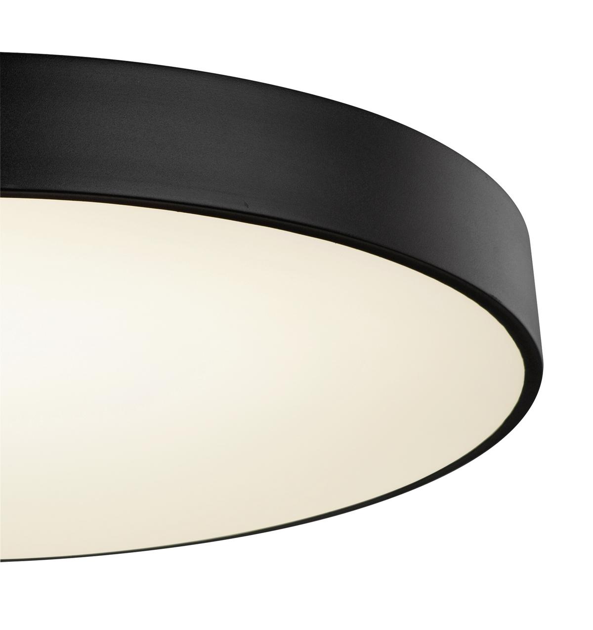 LED-Deckenleuchte Wiss Ø 60 cm mit Fernbedienung - Schwarz/Weiß, Basics, Kunststoff/Metall (60/10,5cm) - Globo