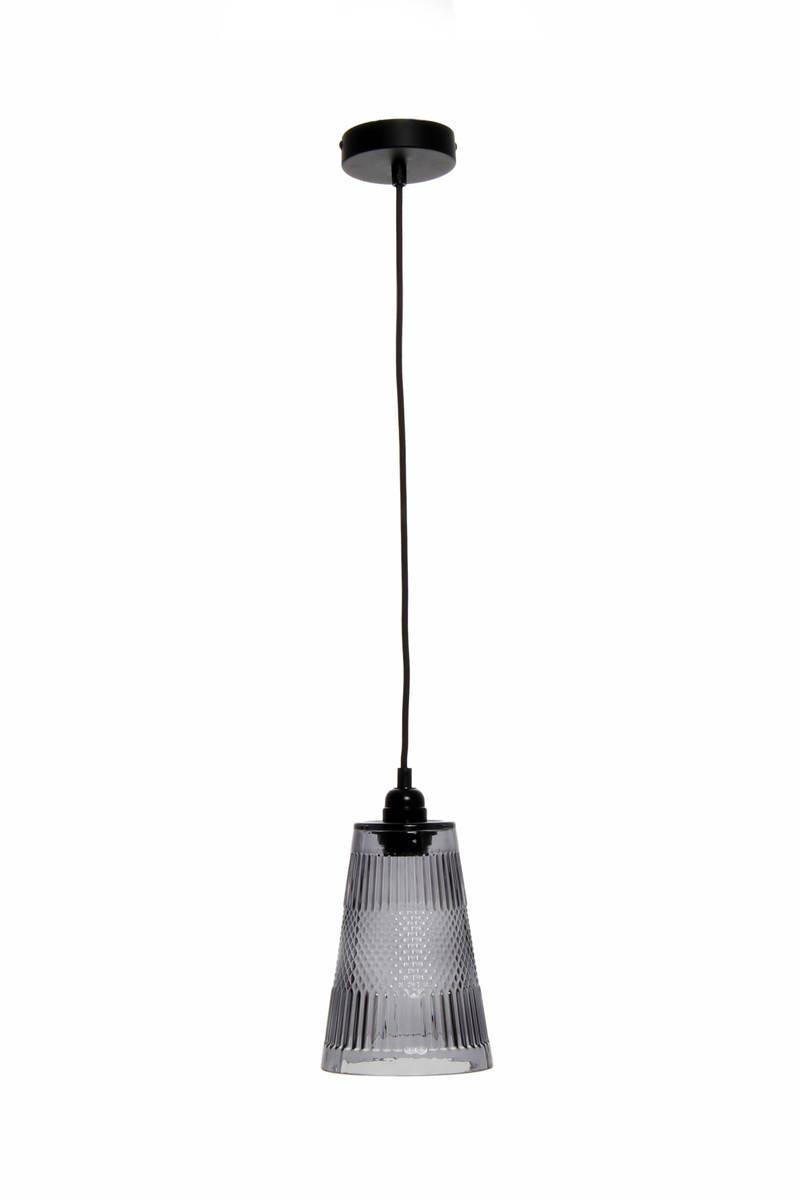 Hängeleuchte Palum H: 25 cm 1-Flammig - Grau, Trend, Glas (14,5/25/14,5cm) - Kayoom