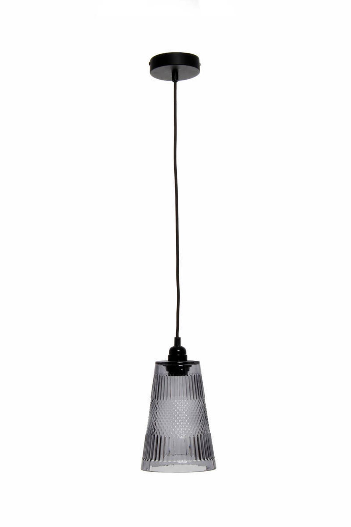 Hängeleuchte Palum H: 25 cm 1-Flammig - Grau, Trend, Glas (14,5/25/14,5cm) - Kayoom