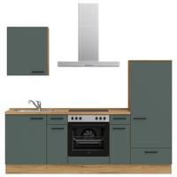 Küchenleerblock Easytouch Low-Line, L2 Rechts - Dunkelgrün/Eichefarben, MODERN, Holzwerkstoff (240cm) - Nobilia