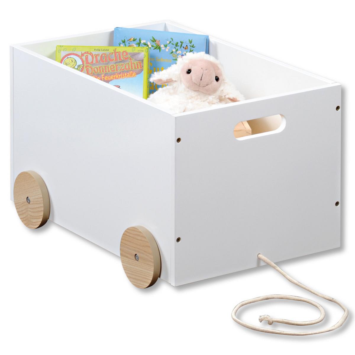 Puppenwagen Mit Stauraum Weiß Ab 1 Jahr - Weiß, MODERN, Holzwerkstoff (50/30/35cm) - Kesper