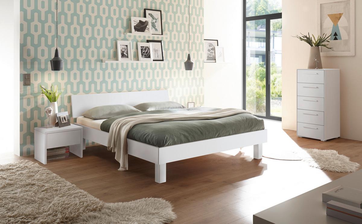 Nachtkästchen Salva, Weiß B: 48 Cm - Weiß, Design, Holz (48/35/40cm) - Hasena