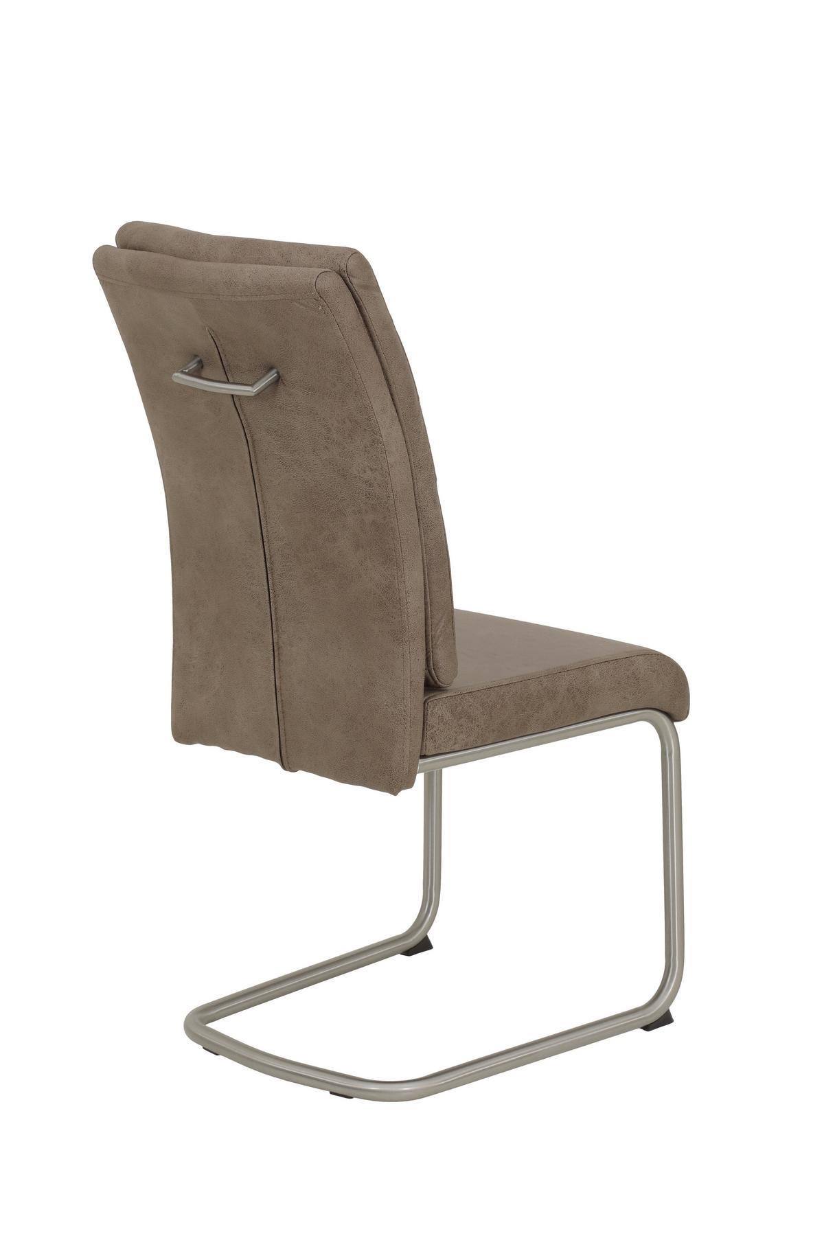 Tischgruppe Paula IIi G - Schlammfarben/Edelstahlfarben, MODERN, Holzwerkstoff/Textil (140 - 220/76/90cm) - MID.YOU