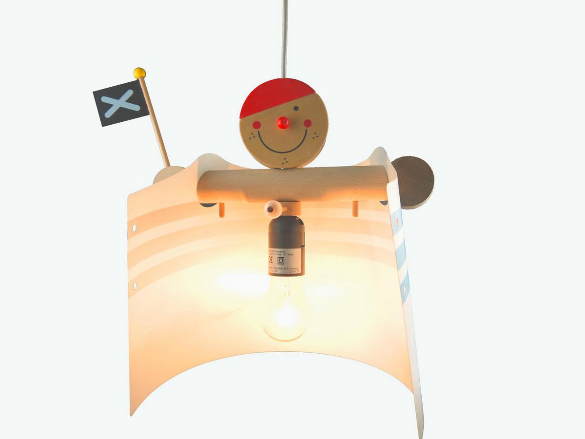 Kinderhängeleuchte 197 Lampenpirat - Blau/Rot, Basics, Holz/Kunststoff (20/40/30cm) - Niermann