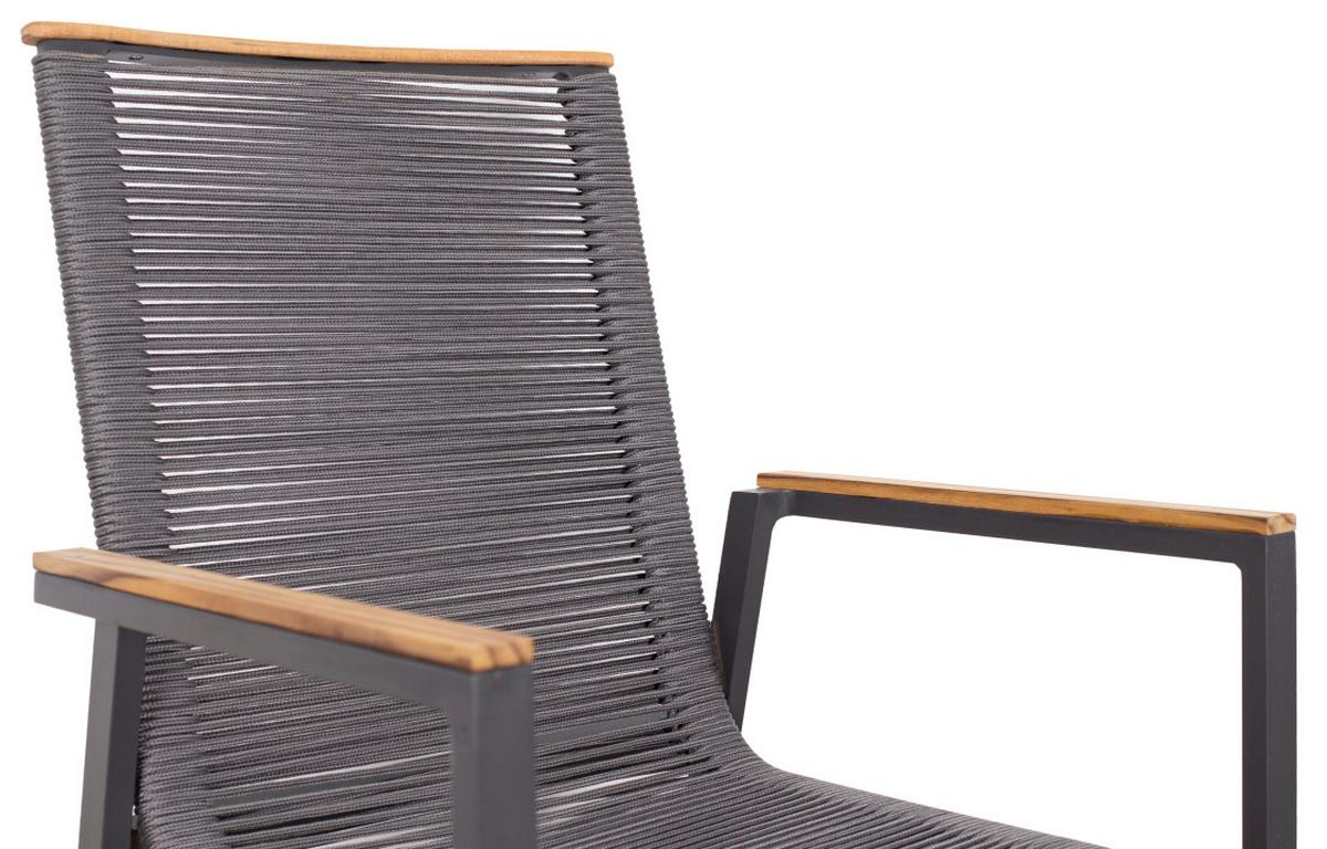 Gartensessel Stapelbar Montana Holz Und Kunststoff - Grau, Basics, Holz/Kunststoff (55/87/66cm) - Gardenson