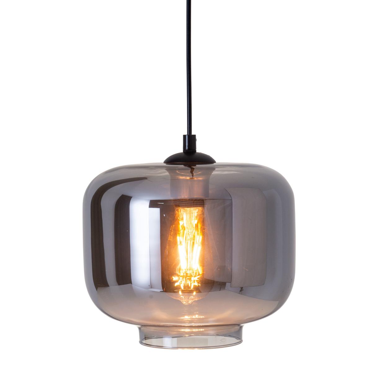 Hängeleuchte Vaso H: 156 Cm 1-Flammig Pendelleuchte - Anthrazit/Schwarz, Design, Glas/Metall (25/121cm) - Näve