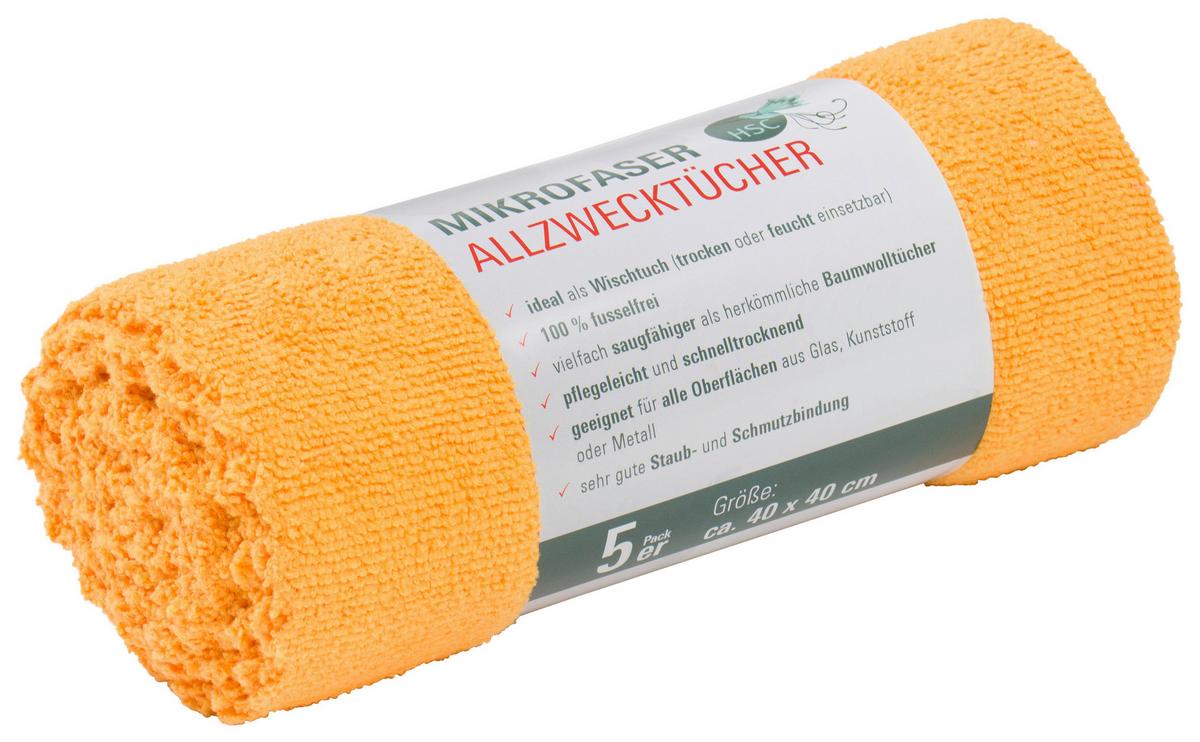 Mikrofasertuch Putzi BxL: 40x40 cm - Limette/Orange, LIFESTYLE, Textil (40/40cm)