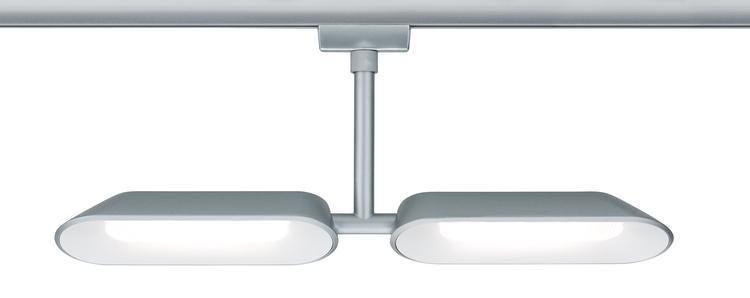 Schienensystem Urail Strahler 95469 2x Led Flach verstellbar - Chromfarben, Design, Metall (37,5/17/2,6cm) - Paulmann