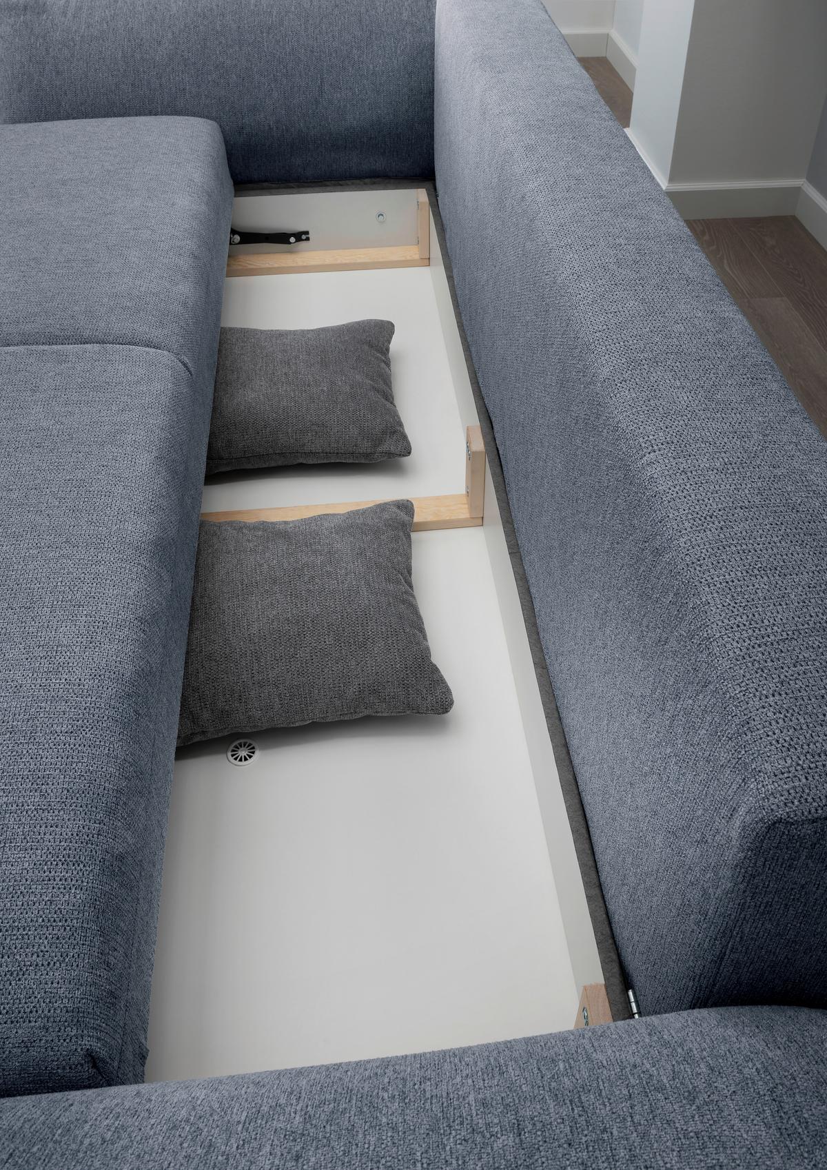 Bigsofa Pera, Hellblau B: 242 cm - Chromfarben/Silberfarben, MODERN, Textil (242/71/90/131cm) - Livetastic