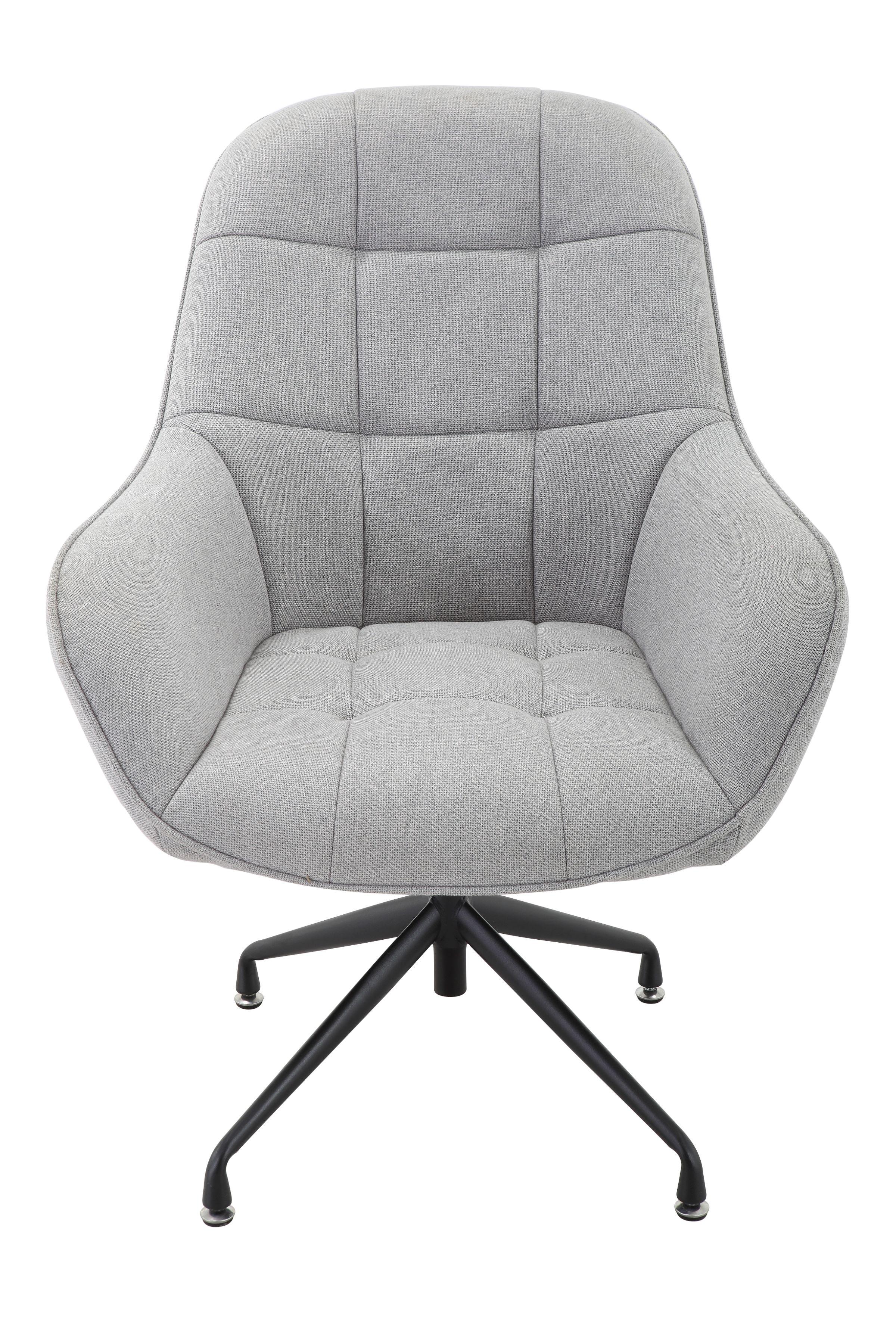Otočné Kreslo Elias, Sivé - čierna/sivá, Moderný, kov/textil (73/100/75cm) - Modern Living