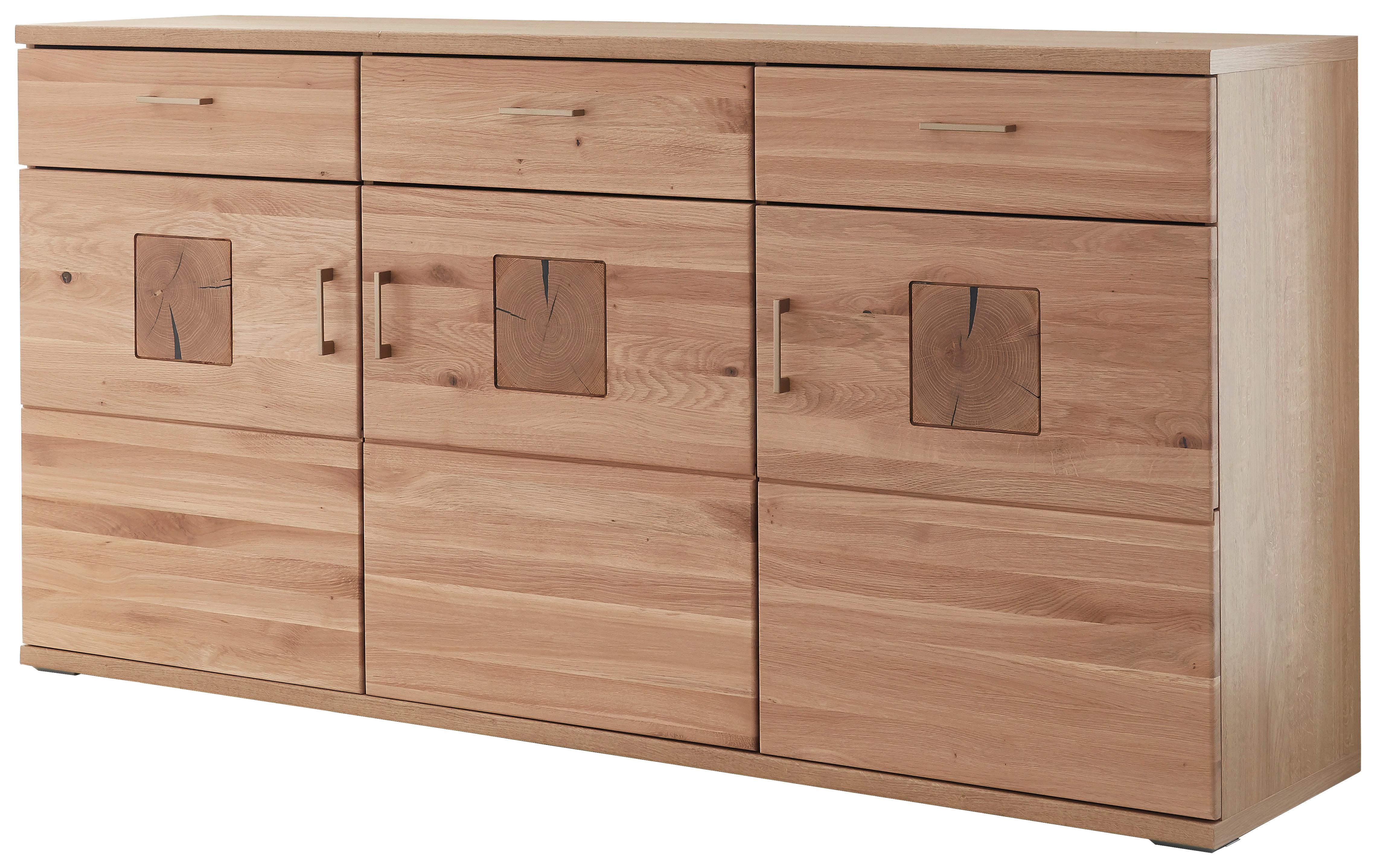 SIDEBOARD KANSAS - Alteiche/Silberfarben, KONVENTIONELL, Holz/Holzwerkstoff (180/91/43,8cm) - Livetastic