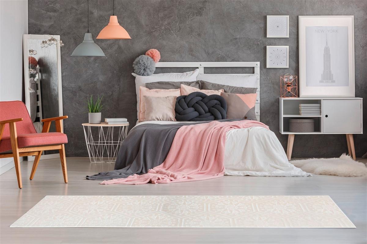LÄUFER Weiß, Bunt, - Weiß, KONVENTIONELL, Textil (80/300cm) - Kayoom