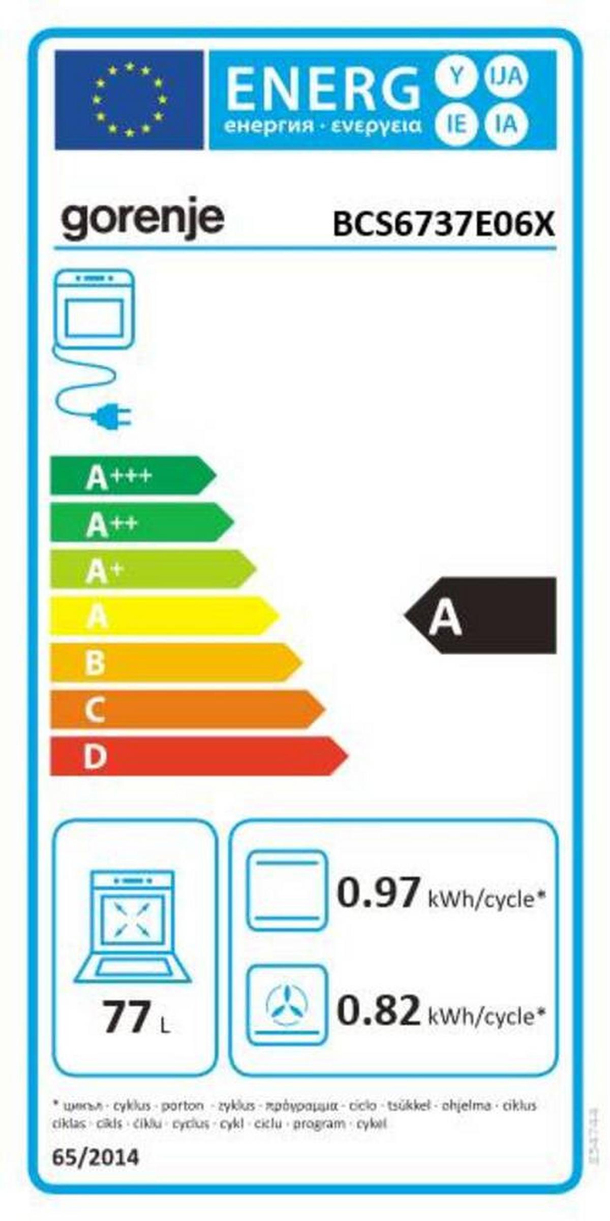 Einbauherd-Set B: 59,5 cm Elektro-Glaskeramik - Edelstahlfarben/Schwarz, Basics, Glas/Metall (59,5/59,5/56,4cm) - Gorenje
