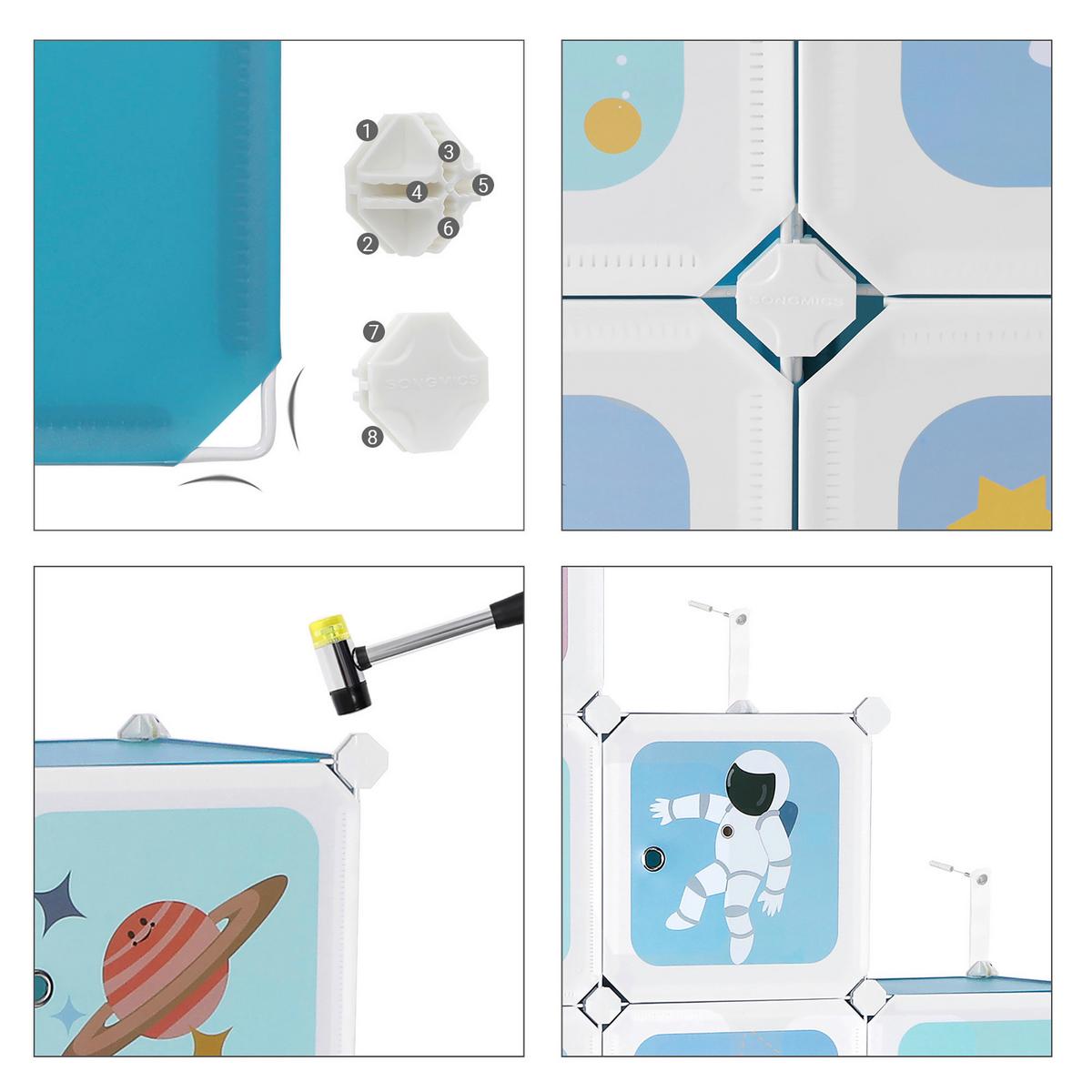 Plastic Cube Storage Blau B: 123 cm - Blau, MODERN, Kunststoff/Metall (123/123/31cm) - MID.YOU