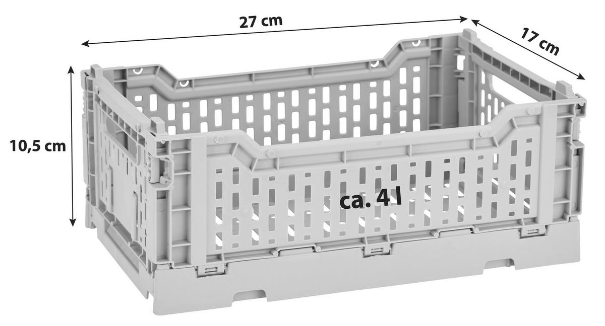 Faltbox Chaline Kunststoff 27x17x10,5 Cm - Blau/Weiß, Basics, Kunststoff (27/10,5/17cm) - Homezone