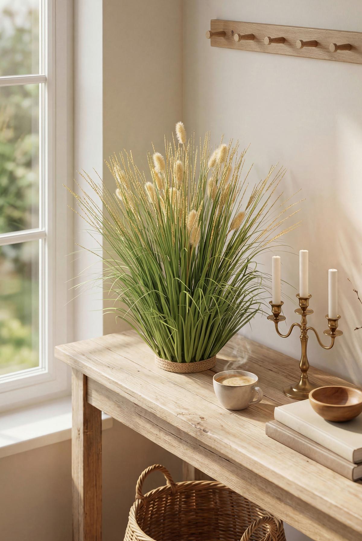 Kunstpflanze Mike - Creme/Grün, KONVENTIONELL, Papier/Kunststoff (30/52cm) - Luca Bessoni