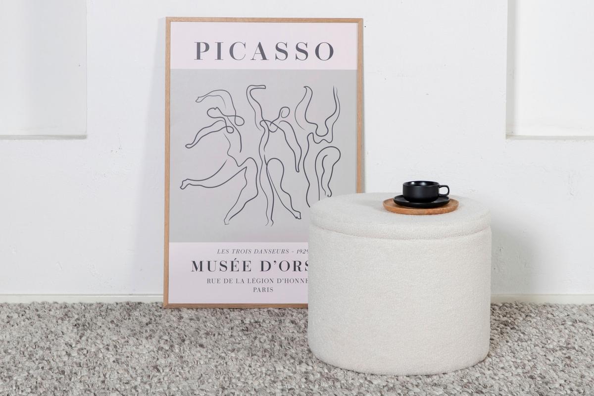 Pouf Dunken - Weiß, Design, Textil (51/43/51cm) - Livetastic