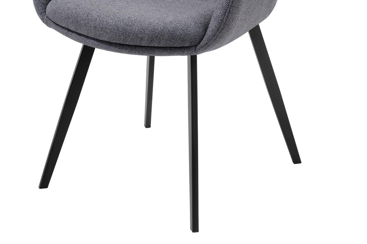 Vierfußstuhl Modo Grau/Schwarz B: 57 cm - Schwarz/Grau, MODERN, Holz/Textil (57/84,5/60,5cm) - Livetastic