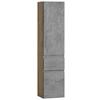 Hochschrank Varese B: 40 cm Hellgrau/Eiche Wotan - Eiche Wotan/Hellgrau, MODERN, Holzwerkstoff (40/180/35cm) - Held