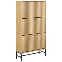 VYKLÁPĚCÍ BOTNÍK ALBANY - černá/přírodní barvy, Design, kov/dřevo (71,6/140,4/25cm)