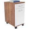 Rollcontainer Eiche Dekor/Weiß Rimini 33x59,5x38 cm - Eichefarben/Weiß, MODERN, Holzwerkstoff (33/59,5/38cm)