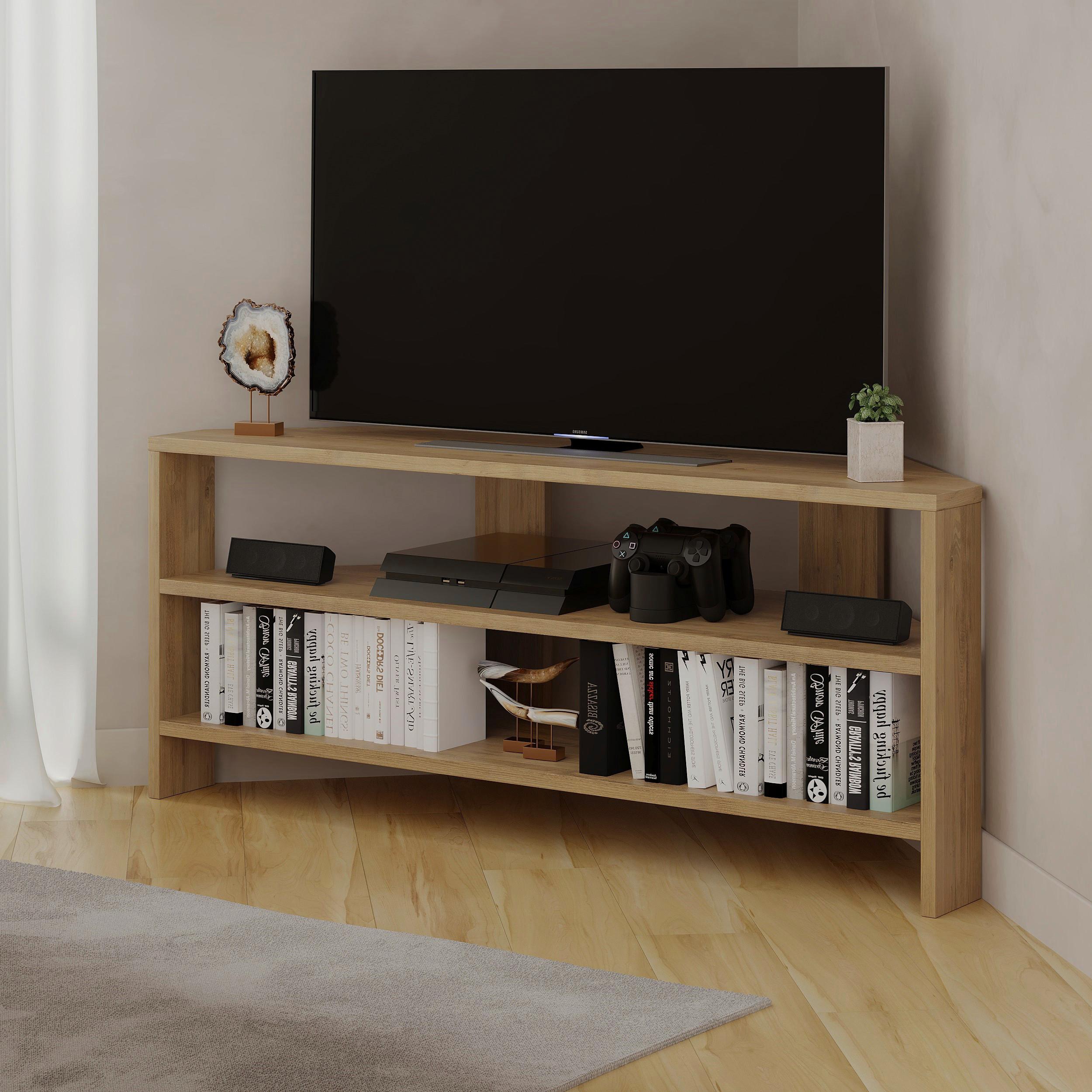 Lowboard Thales Eckfernsehtisch - Eichefarben, Design, Holzwerkstoff (114/45/36cm) - Livetastic