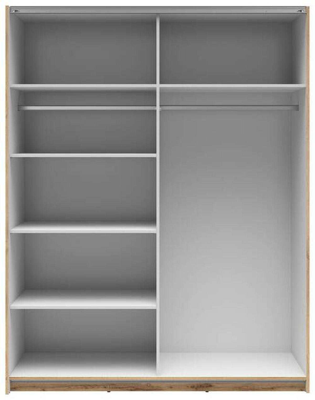 Schwebetürenschrank Tetrix - Eiche Wotan, MODERN, Holzwerkstoff (153,5/195,5/60cm) - MID.YOU