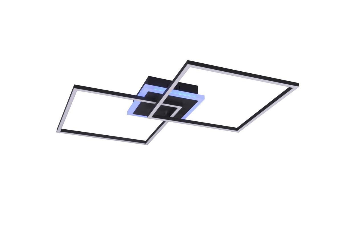 Led-deckenleuchte Arribo L: 61 Cm Mit Farbwechsler - Schwarz, Basics, Metall (61/61/8cm)