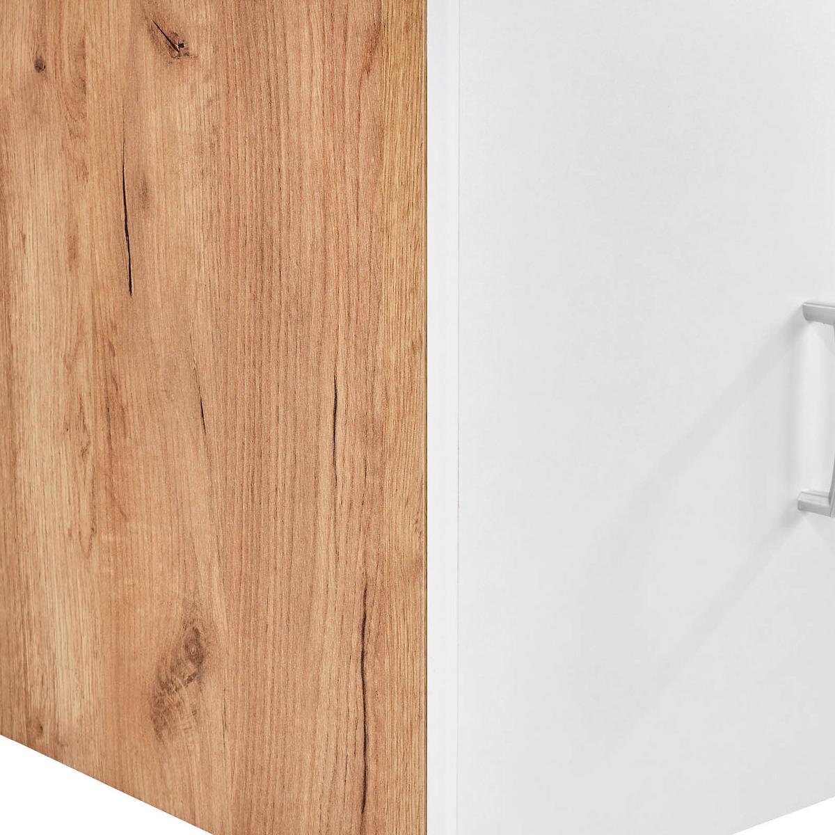 Aufsatzschrank 45cm Tio Weiß/ Kraft Eiche Dekor - Eichefarben/Weiß, KONVENTIONELL, Holzwerkstoff (45/43/37,5cm)