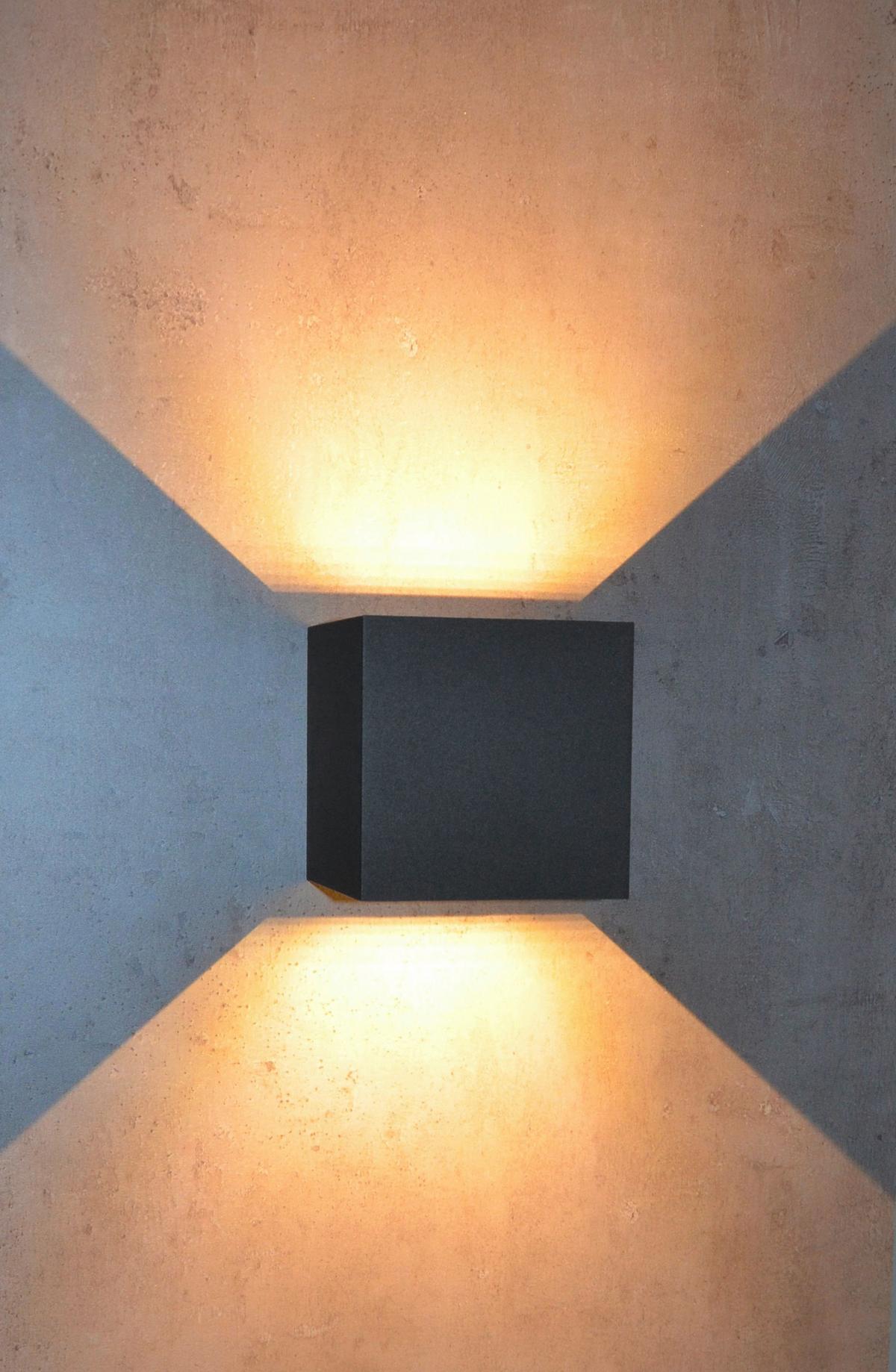 Außenwandleuchte 2528000271696 Qube Anthrazit - Anthrazit, Design, Metall (11,2/11,2/11,2cm)