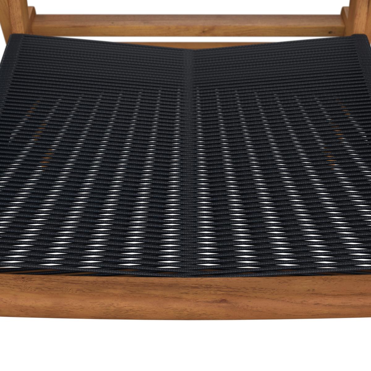 Terasová sedací souprava ENRICA - černá/barvy akácie, Moderní, dřevo/plast (120/84/70cm) - Bessagi Garden