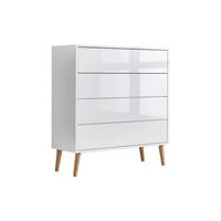 Kommode 79 cm Mailand, Weiß - Weiß Hochglanz/Weiß, MODERN, Holzwerkstoff (79/86/33cm) - MID.YOU