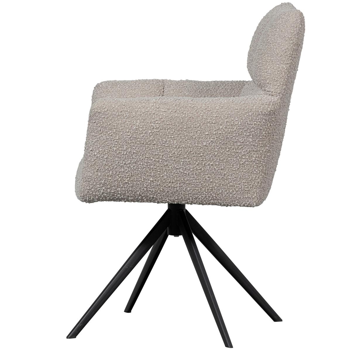 ARMLEHNSTUHL Vinny Sandfarben B: 70cm - Sandfarben/Schwarz, MODERN, Textil/Metall (70/89/61cm) - Livetastic
