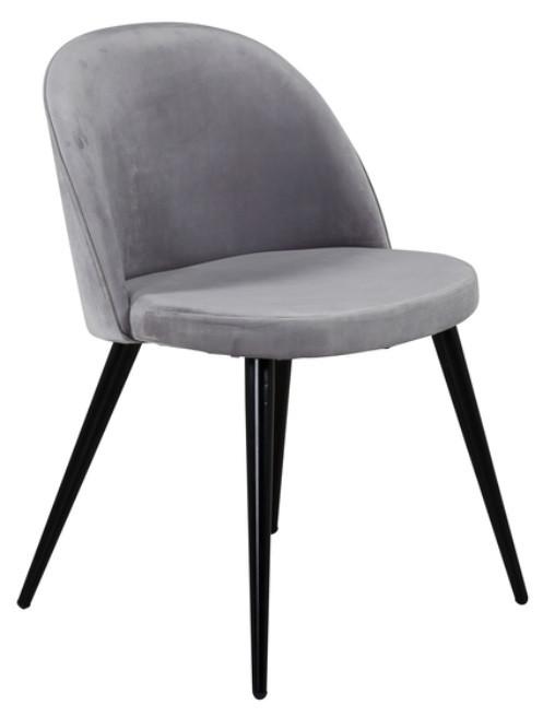 Stuhl Velvet Schwarz/Grau B: 50 cm - Schwarz/Grau, Design, Textil/Metall (50/76,5/57cm) - Livetastic