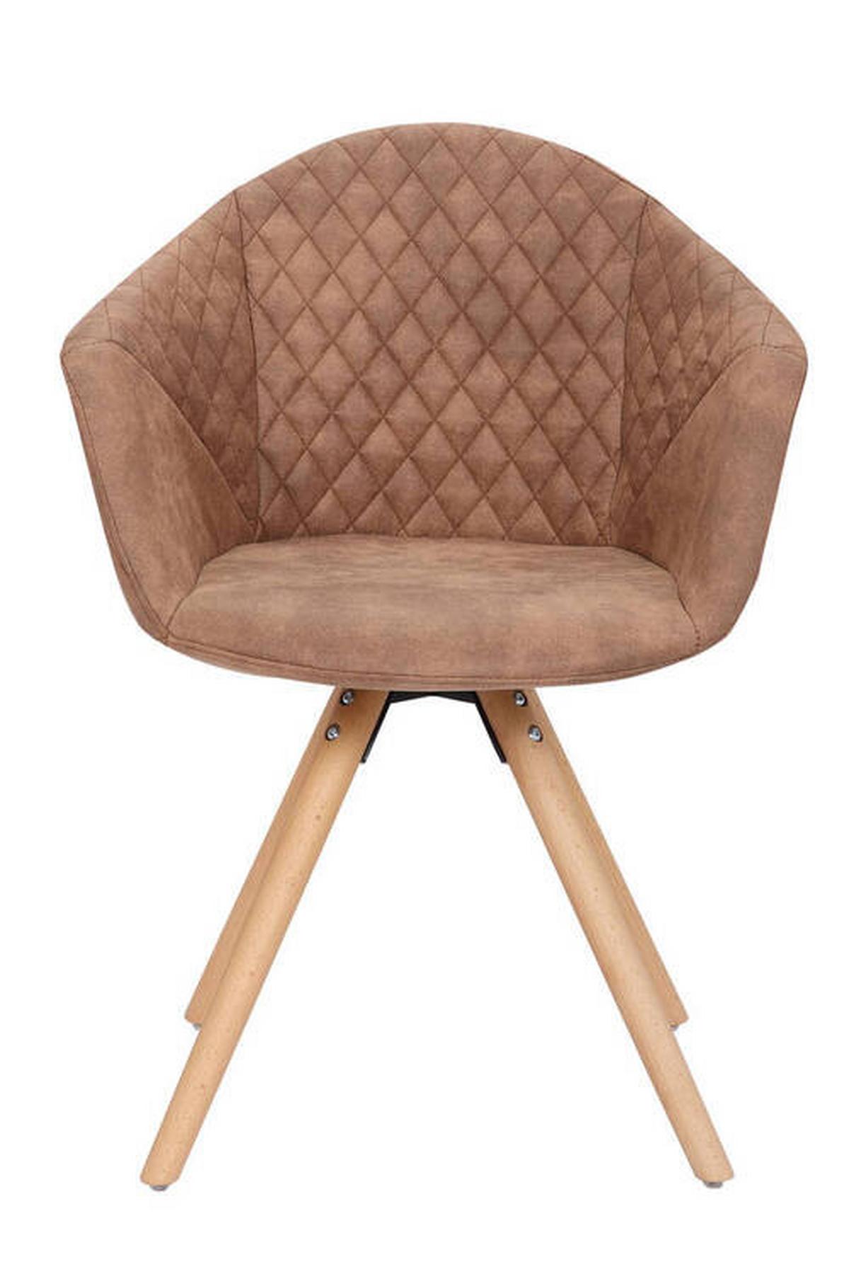 Esszimmerstuhl Chadwick Braun Gepolstert 2er-Set - Braun, LIFESTYLE, Holz/Textil (59/82/55cm) - Kayoom