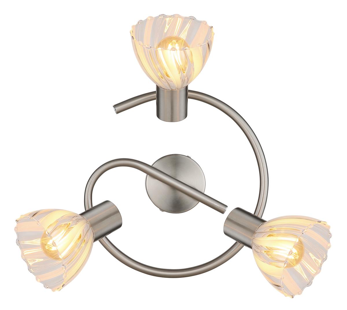 Strahler Zachery Nickelfarben D: 46 cm - Nickelfarben, KONVENTIONELL, Glas/Metall (46/19cm) - Globo