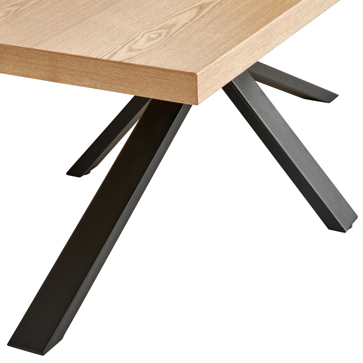 Esstisch Gino 200x100x76 cm Naturfarben/Schwarz - Schwarz/Naturfarben, KONVENTIONELL, Holz/Holzwerkstoff (200/100/76cm) - MID.YOU