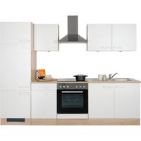 Kuchynský blok LEXA vrát. 4 spotrebičov; šírka 270 cm - biela/farba duba, Modern, kompozitné drevo/plast (270cm) - Based