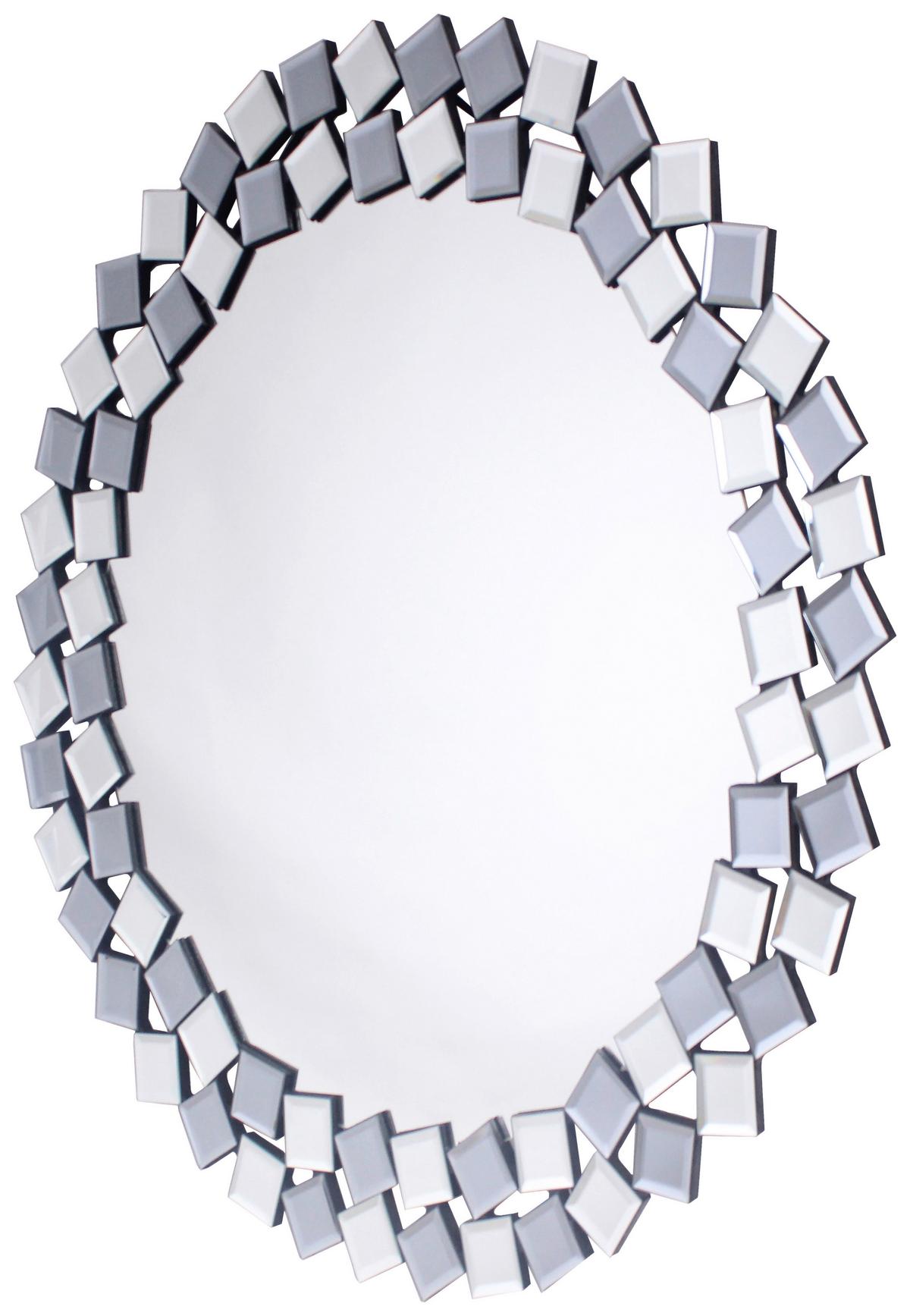 Wandspiegel Mosaic 1825 Silber / Grau - Silberfarben/Grau, Basics, Glas/Holzwerkstoff (80/80/1,6cm) - Kayoom