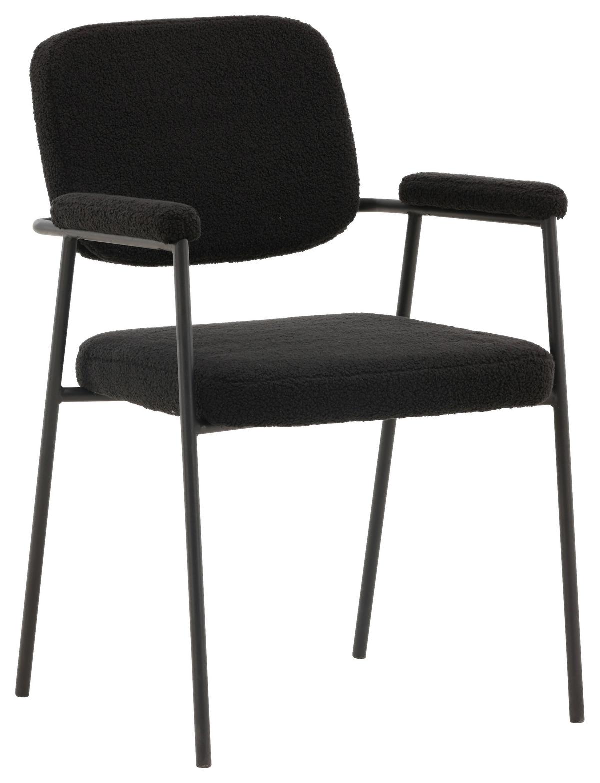 Stuhl-Set Yesterday - Schwarz, Design, Textil/Metall (58/90/61cm) - Livetastic