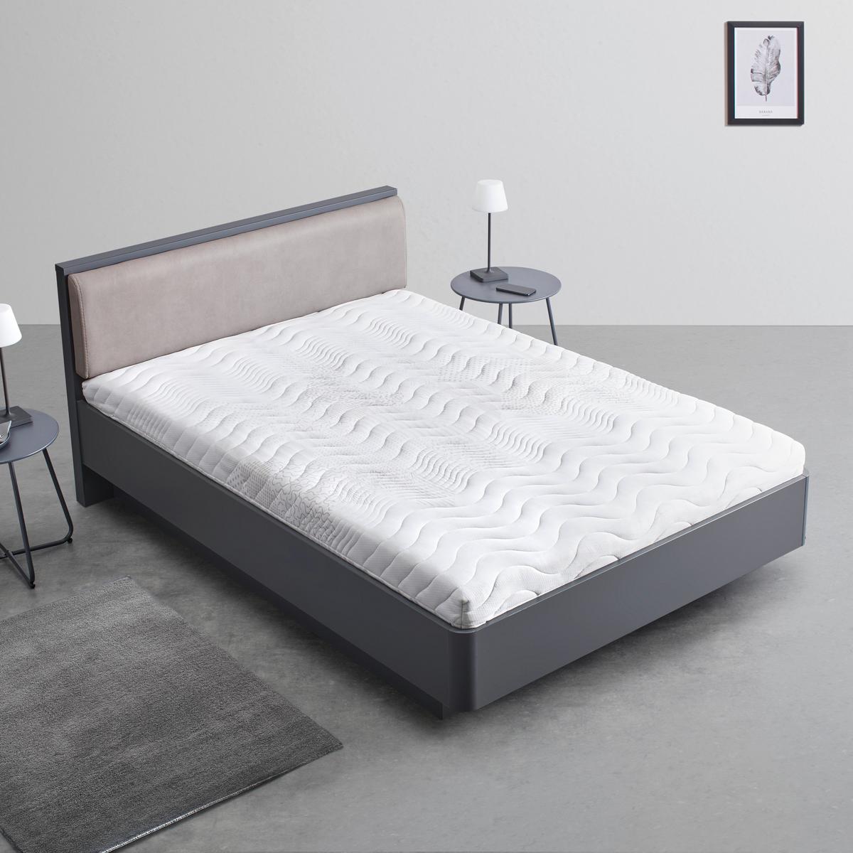 Čalouněná postel 140x200 cm, Mariello, cappuccino - cappuccino/antracitová, Moderní, dřevo/textil (140/200cm) - Bessagi Home