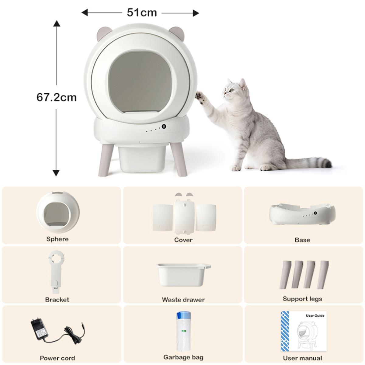 Selbstreinigende Katzen- toilette, 65L - Basics (48/50,5/52cm)