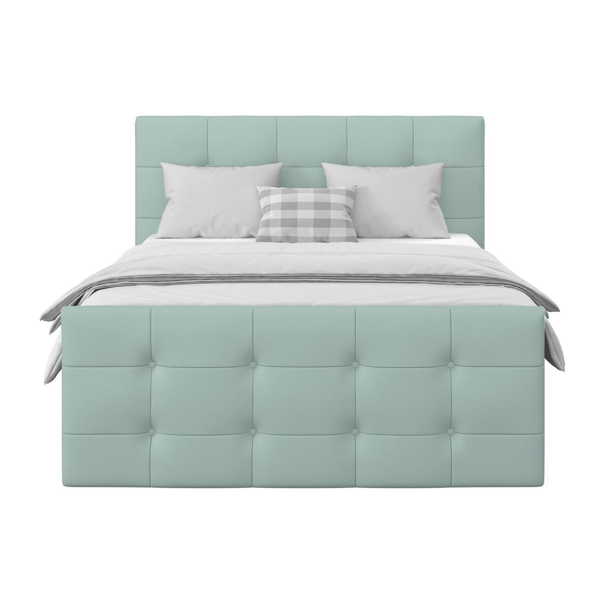 Boxspringbett Josie 160 - Jadegrün/Schwarz, MODERN, Holz/Holzwerkstoff (160/200cm)