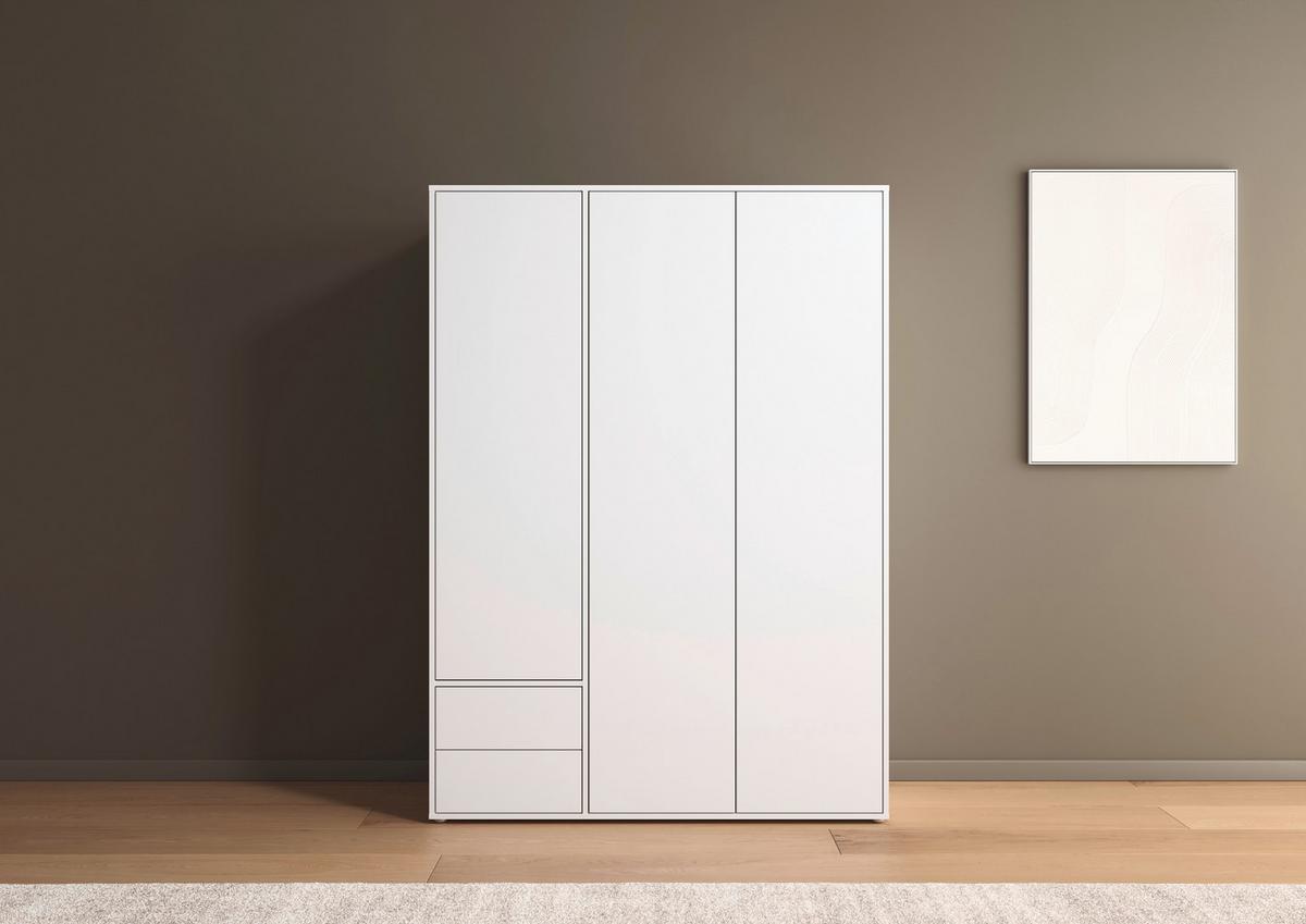 Drehtürenschrank Nabila Weiß B: 140 cm - Weiß, MODERN, Holzwerkstoff (140/194/53cm) - Rauch Möbel