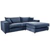 Ecksofa Funny S Rechts Blau S: 265x180 cm - Blau/Schwarz, Basics, Textil (265/180cm) - Livetastic