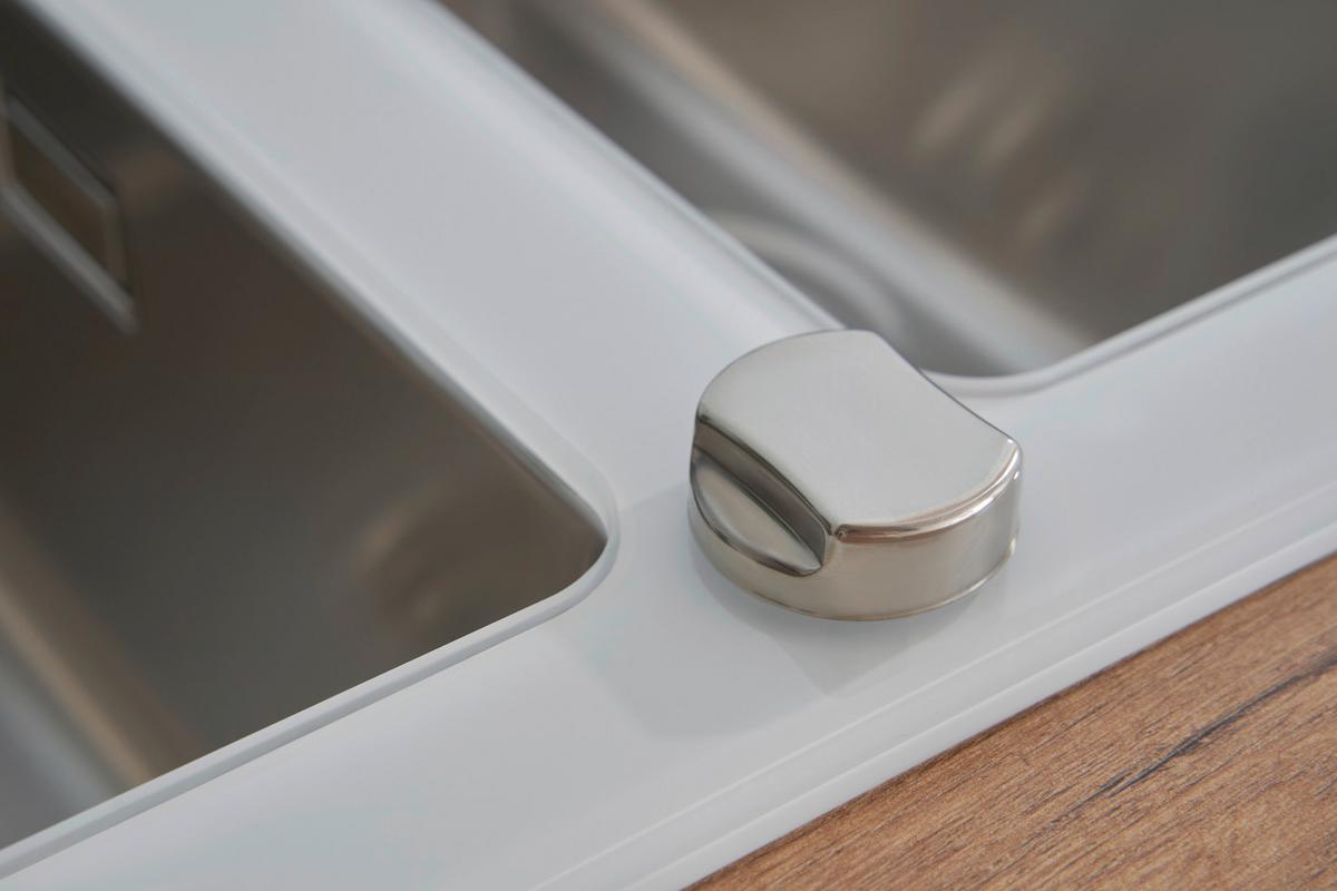 Spüle Respekta Edelstahl Bxt: 100x50 Cm - Weiß, Trend, Glas/Metall (100/21/50cm) - Respekta
