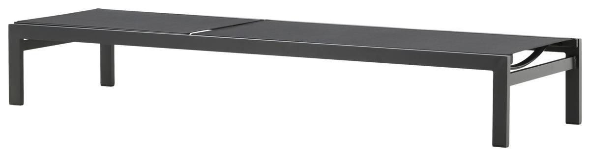 Sonnenliege Copacabana Aluminium - Schwarz, KONVENTIONELL, Metall (60/30/195cm) - Gardenson