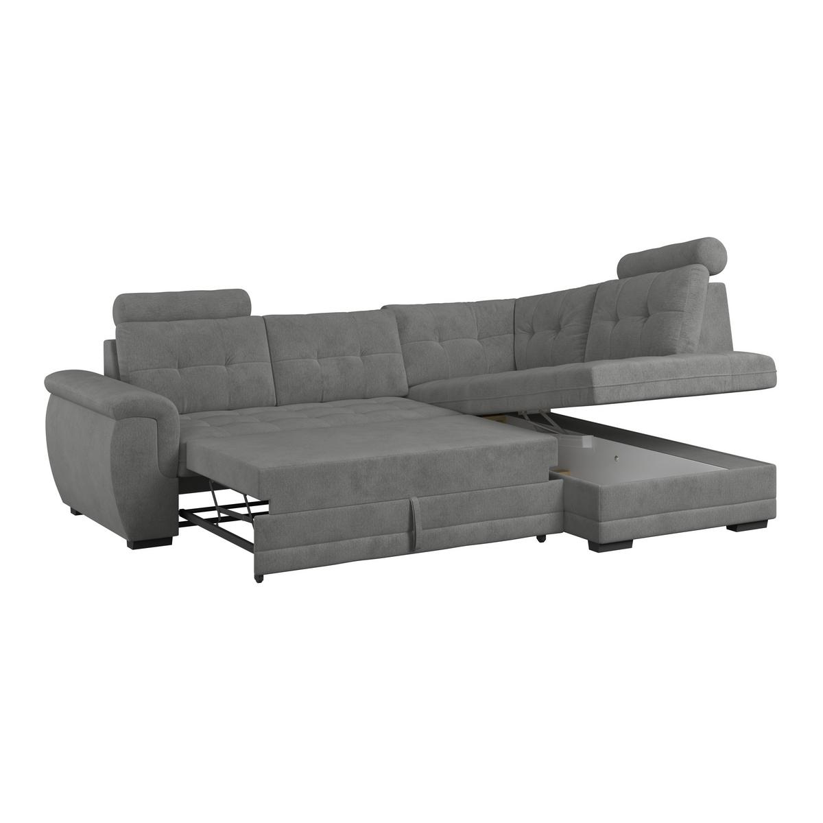 Ecksofa mit Schlaffunktion Falco new Braun 251x183 cm - Schwarz/Braun, KONVENTIONELL, Textil (251/183cm) - Ondega