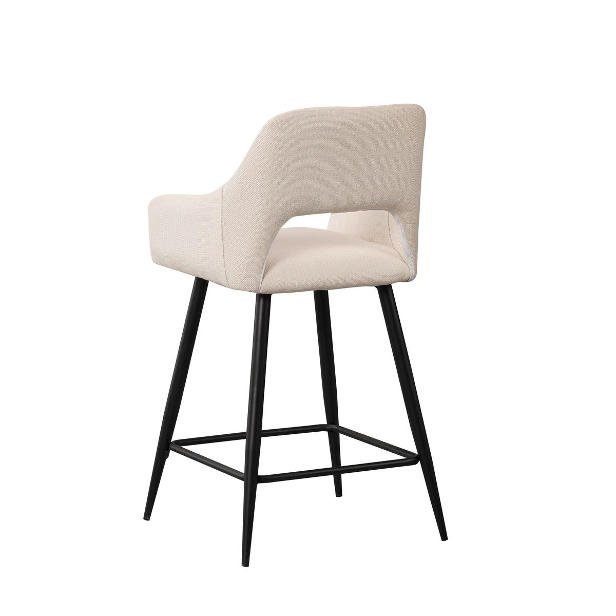 Barhocker-set Amiens Weiß, B: 51,5 Cm - Schwarz/Weiß, MODERN, Textil/Metall (51,5/97/54cm) - MID.YOU