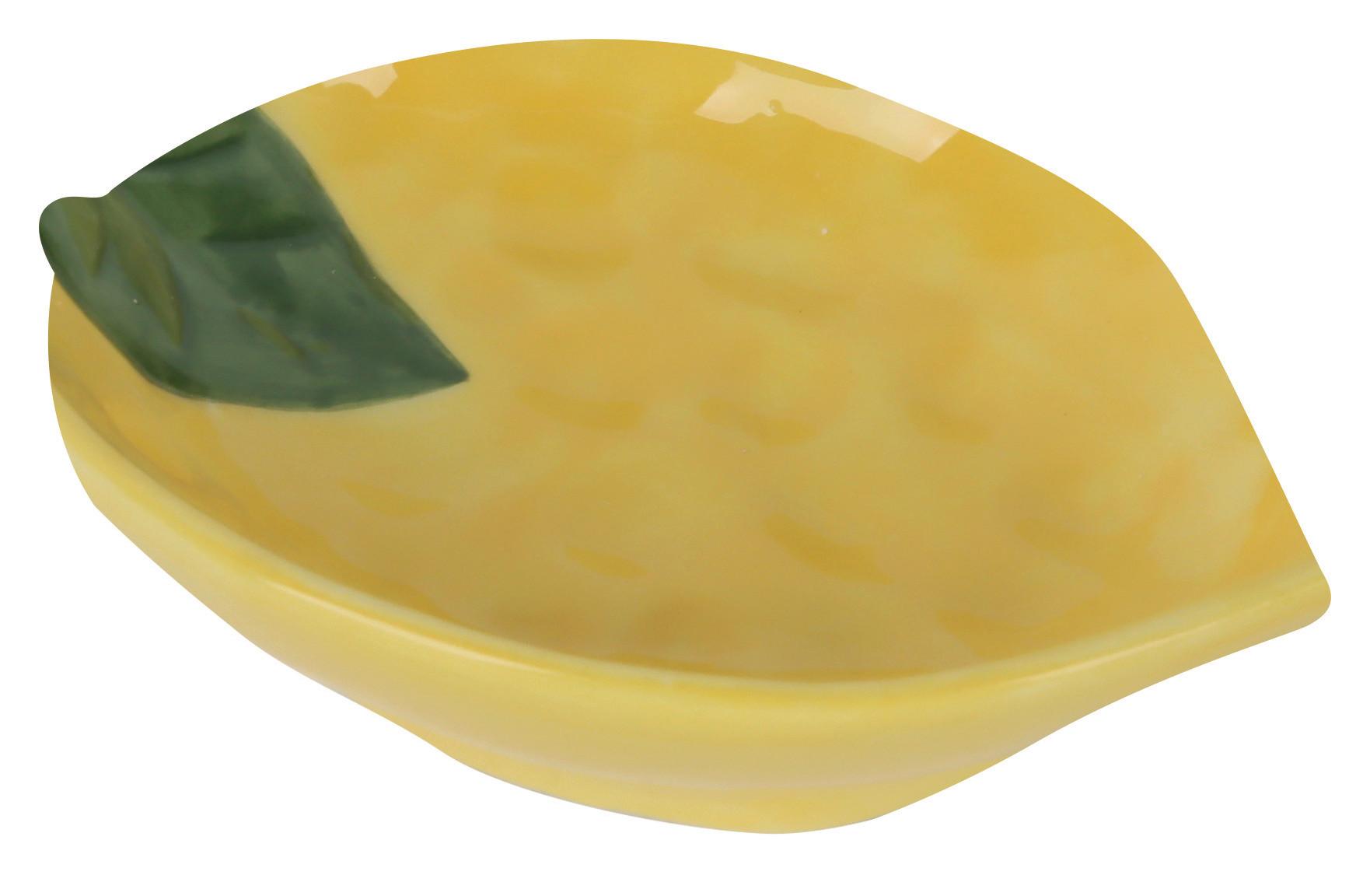 Dekoračný tanier KONSTI - zelená/svetložltá, keramika (13,5/3,5/9,5cm) - Mömax